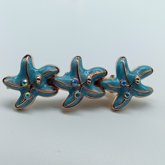 NEW | Lot Of Five | Enamel And Jeweled Nautical Hair Clips - Picture 7 of 10